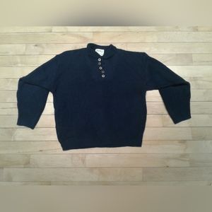 Mens Eddie Bauer Knit Sweater L Navy Blue